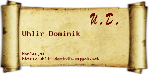 Uhlir Dominik névjegykártya